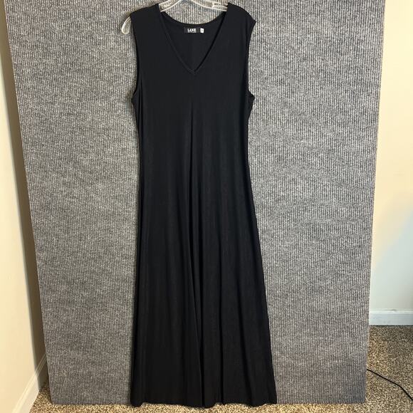 Vintage Misty Lane Womens Maxi Dress Size 14 Black Union Made USA Stretch Travel - Picture 1 of 10